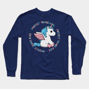 Protect Trans Kids Unicorn Long Sleeve T-Shirt